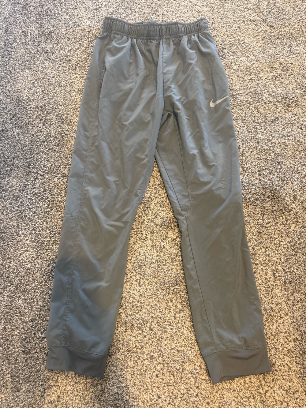 Nike Kids Gray Jogger Sweatpants with White Swoosh